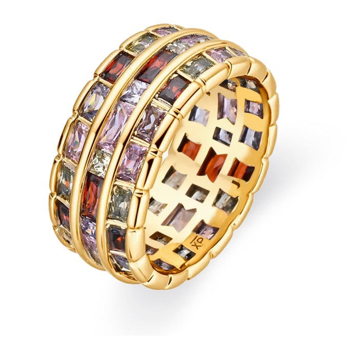 Anillo Hudio acabado oro amarilo 18k