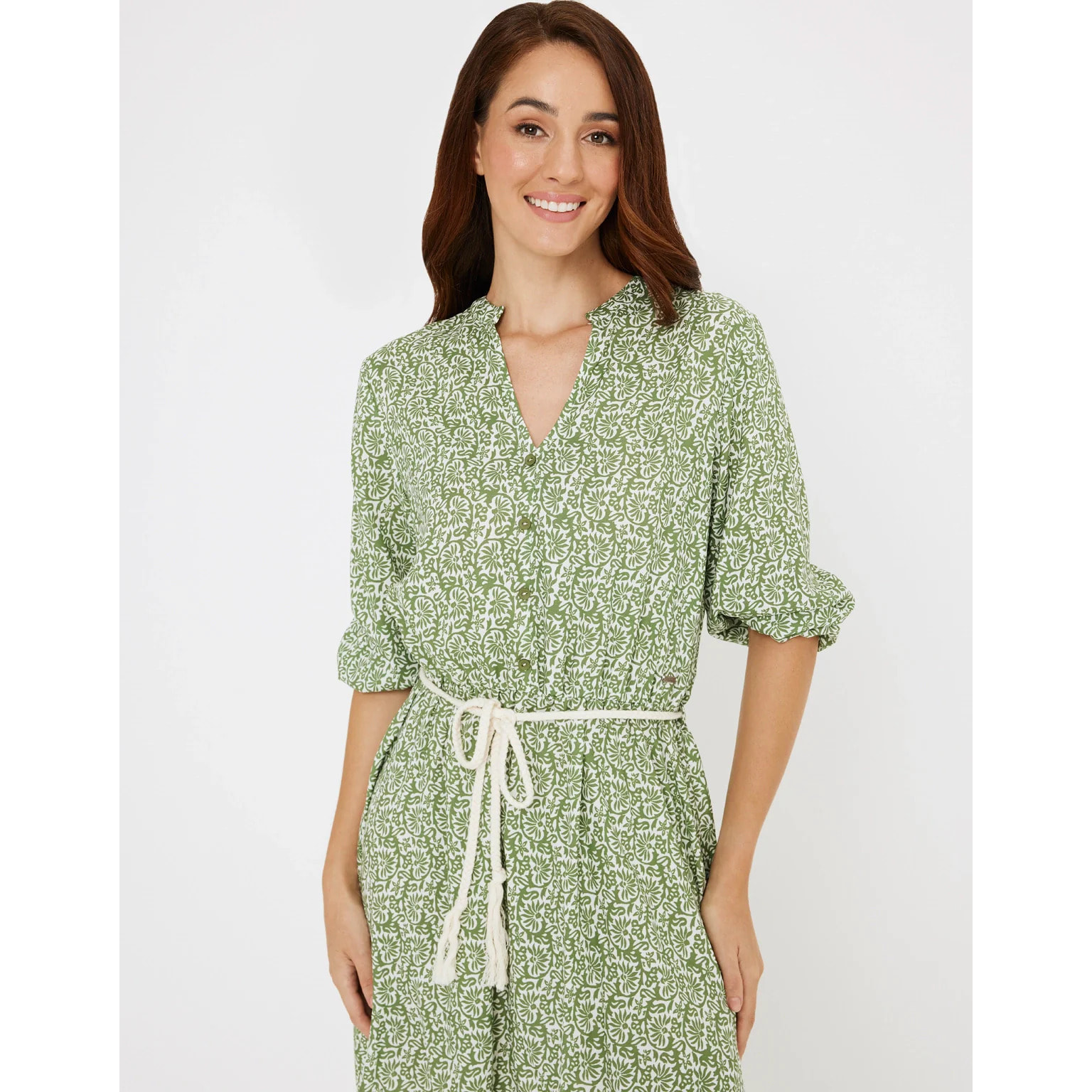 Vestido Corto Verde Estampado - Ony
