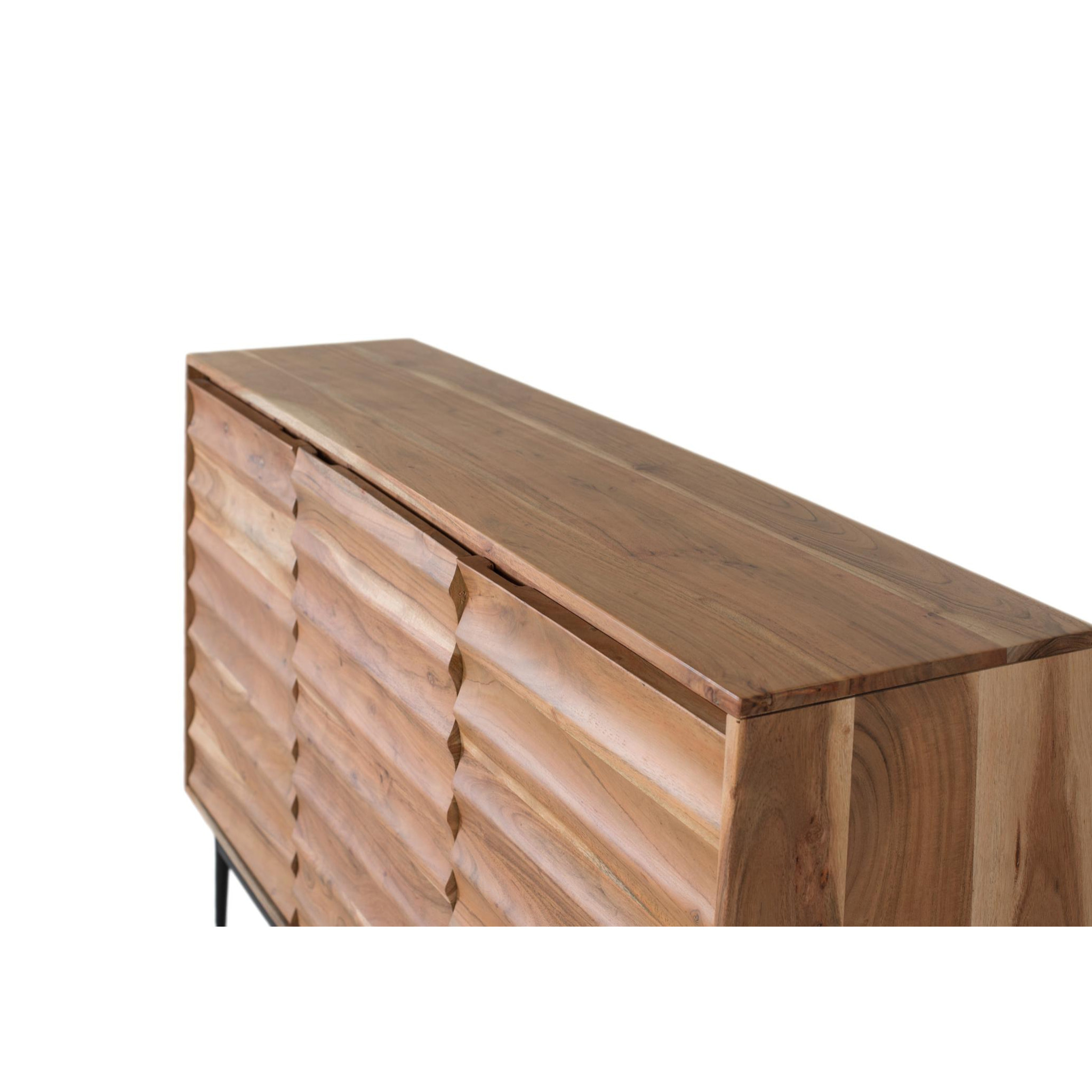 Aparador de Madera Maciza de Acacia Estilo Rústico Moderno