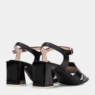Sandalia Tacon Mallorca Negro 6,5 cm