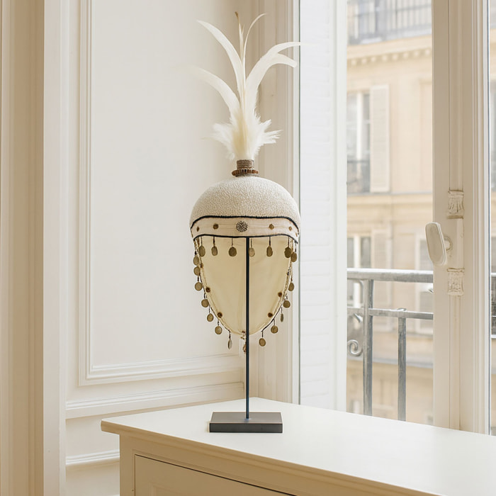 Coiffe traditionnelle en plumes et perles  SANATH