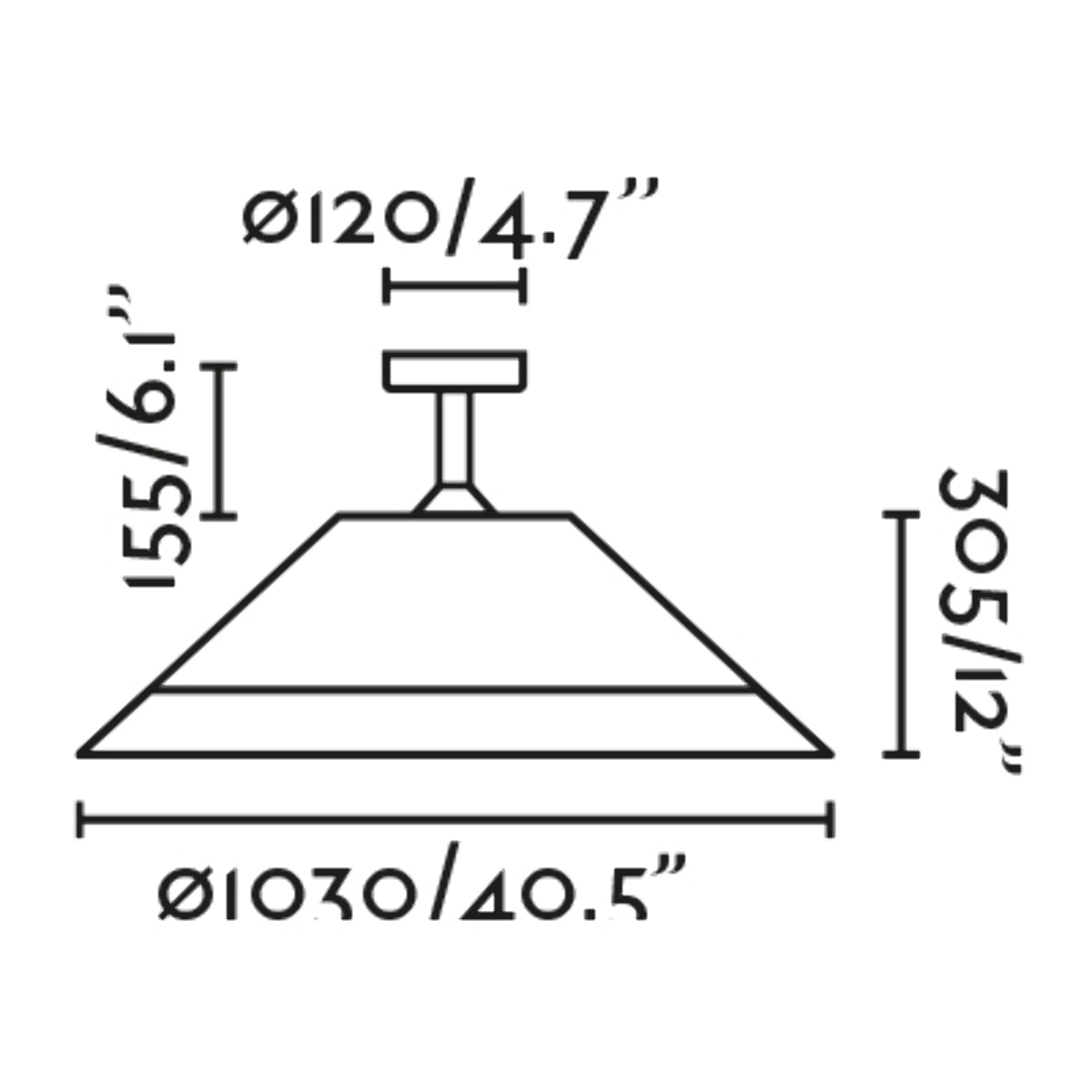SAIGON OUT W100 S Suspension fixe brun