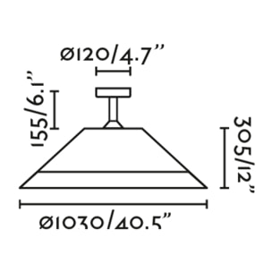 SAIGON OUT W100 S Suspension fixe brun