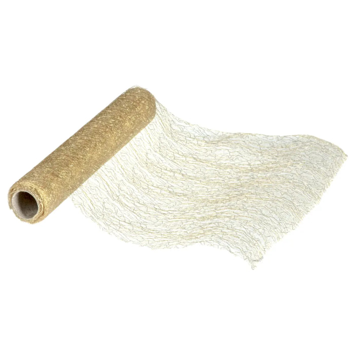 Tissu mesh metalisé 28x400cm or