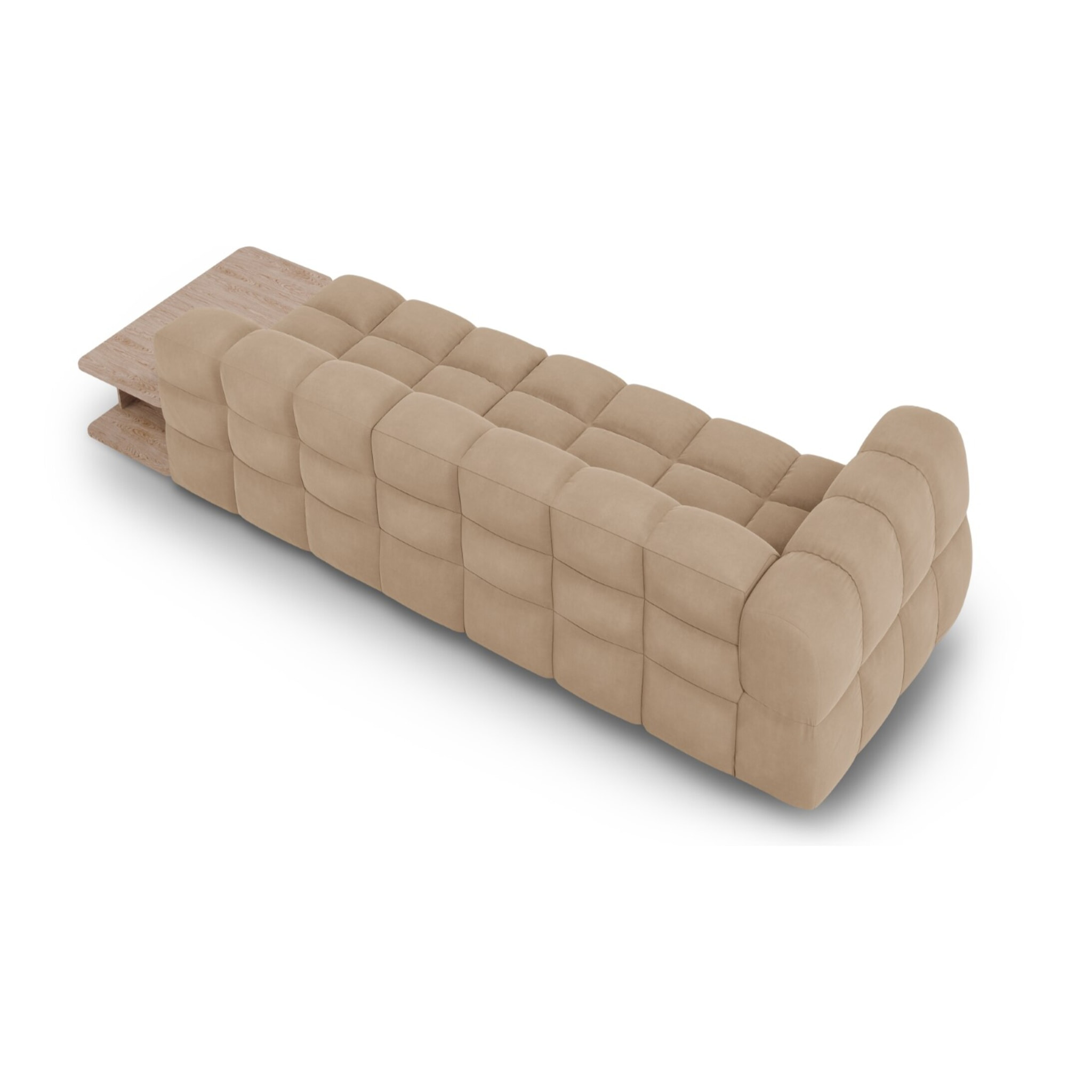 Canapé modulable droit "Sky" 4 places en velours le sable