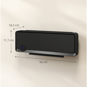 Calefactor Eléctrico Bajo Consumo, 1000W/2000W, Calefactor de Baño de Pared con Función de Oscilación, Pantalla LED, IPX2, Protección Sobrecalentamiento, Temporizador, Mando a Distancia, Negro
