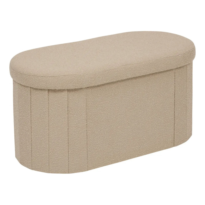 Pouf Fink ovale pliable 38x76cm beige