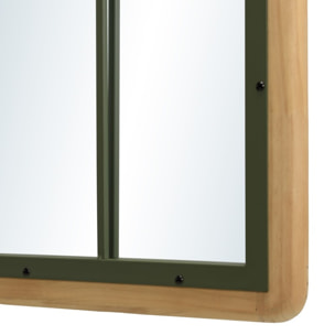 HELENA - Miroir rectangulaire esprit verrière pin et métal vert
