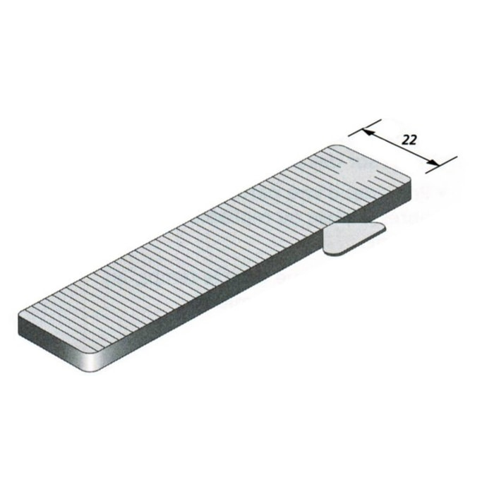 Cale vitrage lrg.22mm l.80mm ep.2mm gris