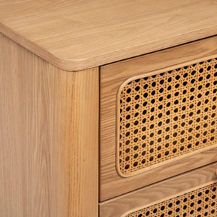 Chiffonier "Tiria" en placage frêne 4 tiroirs 55x38cm