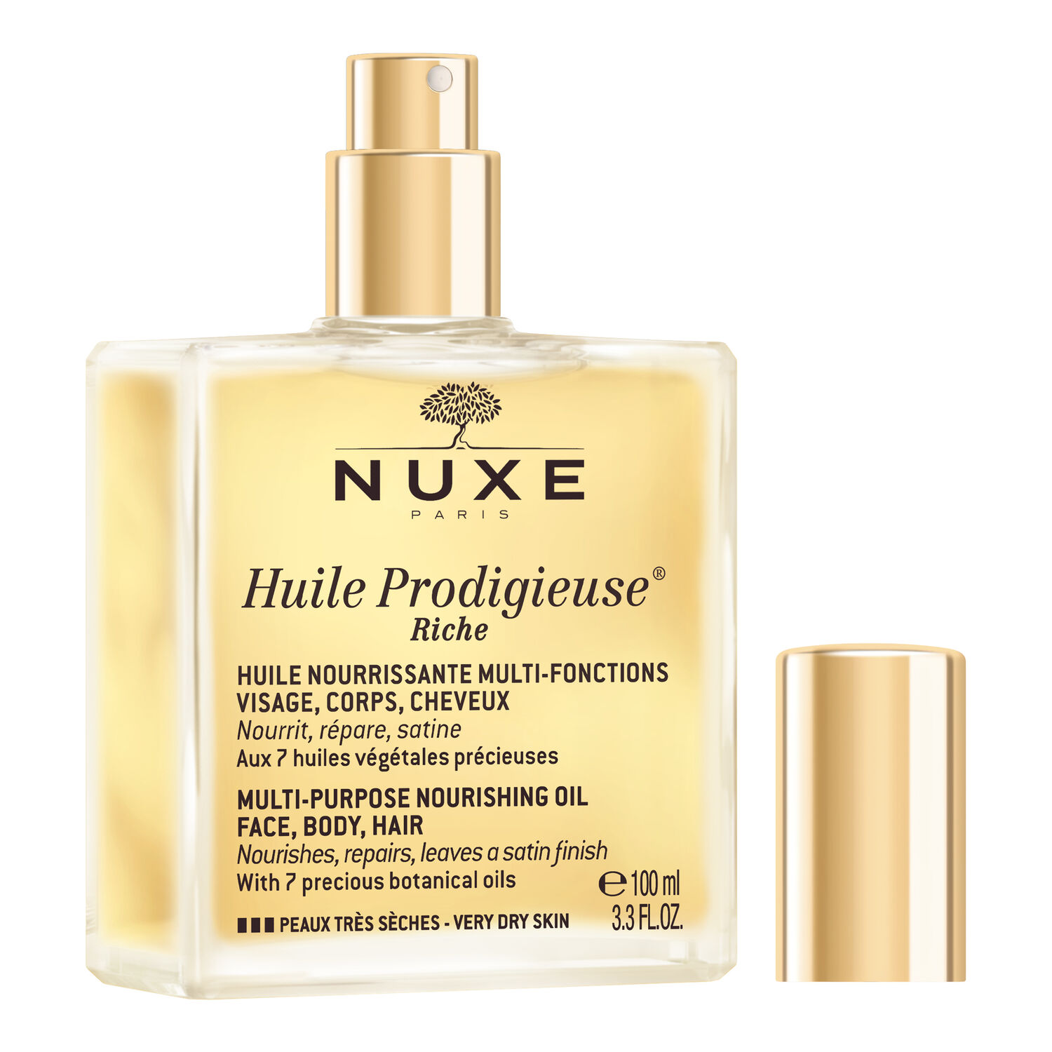 Huile Prodigieuse® Riche - Huile Sèche Multi-Fonctions Visage, Corps, Cheveux - 100 ml
