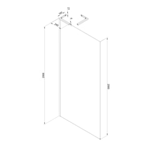 Bras de montage à droite Walk-In, chrome (SATLZAV1PCR)