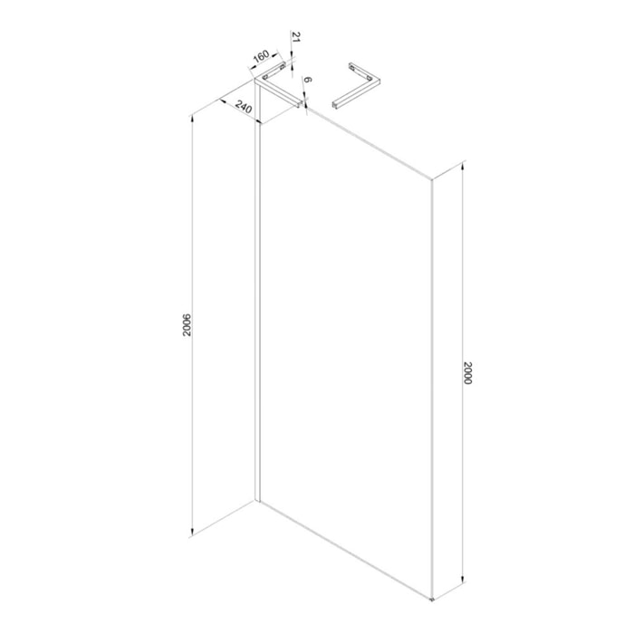 Bras de montage à droite Walk-In, chrome (SATLZAV1PCR)