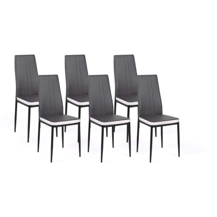 Chaises Jodie - Gris - blanc