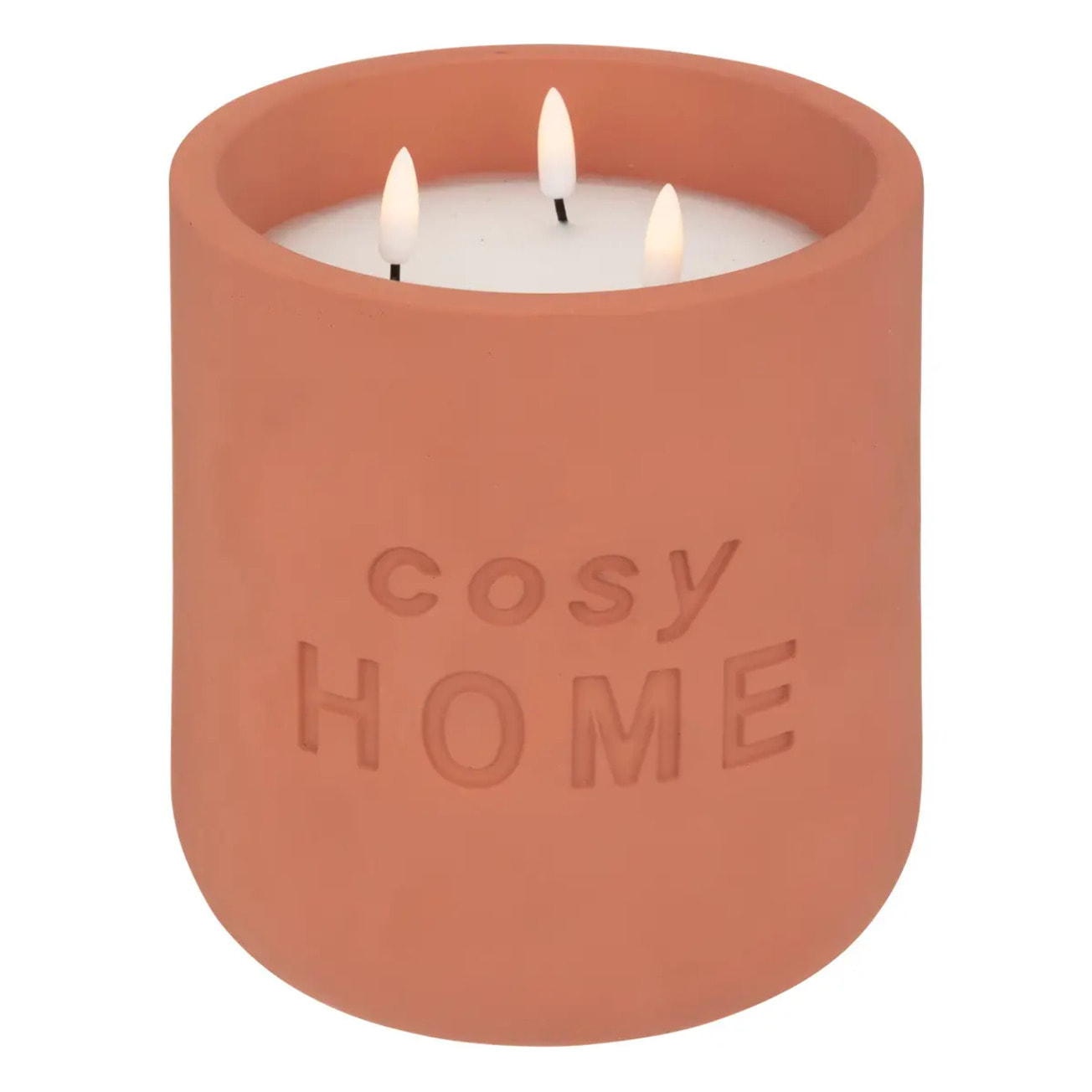 Bougie LED So Cosy contenant ciment terracotta