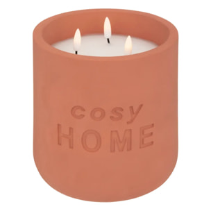 Bougie LED So Cosy contenant ciment terracotta