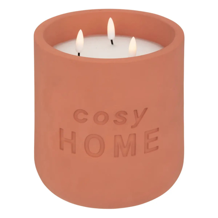 Bougie LED So Cosy contenant ciment terracotta