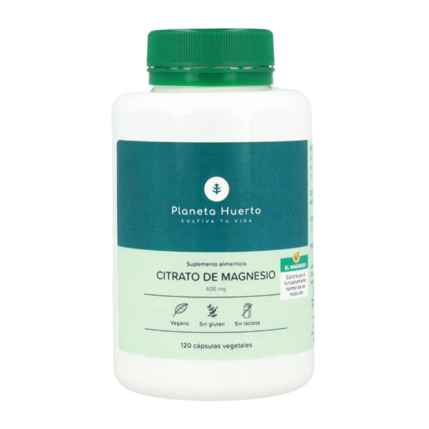 PLANETA HUERTO | Pack 2x Citrato de Magnesio 120 Caps - Suplemento de Magnesio para Energía y Salud Óptima - Citrato de Magnesio Sin Gluten, Vegano y Sin Lactosa