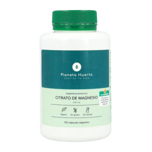 PLANETA HUERTO | Pack 2x Citrato de Magnesio 120 Caps - Suplemento de Magnesio para Energía y Salud Óptima - Citrato de Magnesio Sin Gluten, Vegano y Sin Lactosa