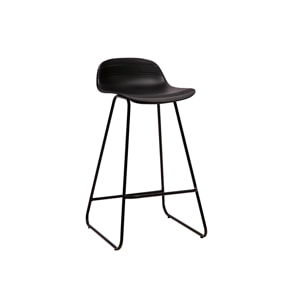 Tabourets de bar design noirs H65 cm (lot de 2) ELLA