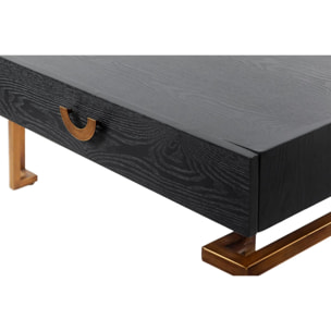 Escritorio Madera-metal Negro-dorado 150x60x77,3cm