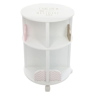 Bibliothèque enfant ronde rose H59cm