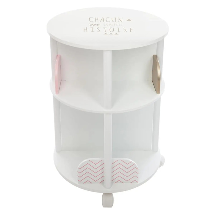 Bibliothèque enfant ronde rose H59cm