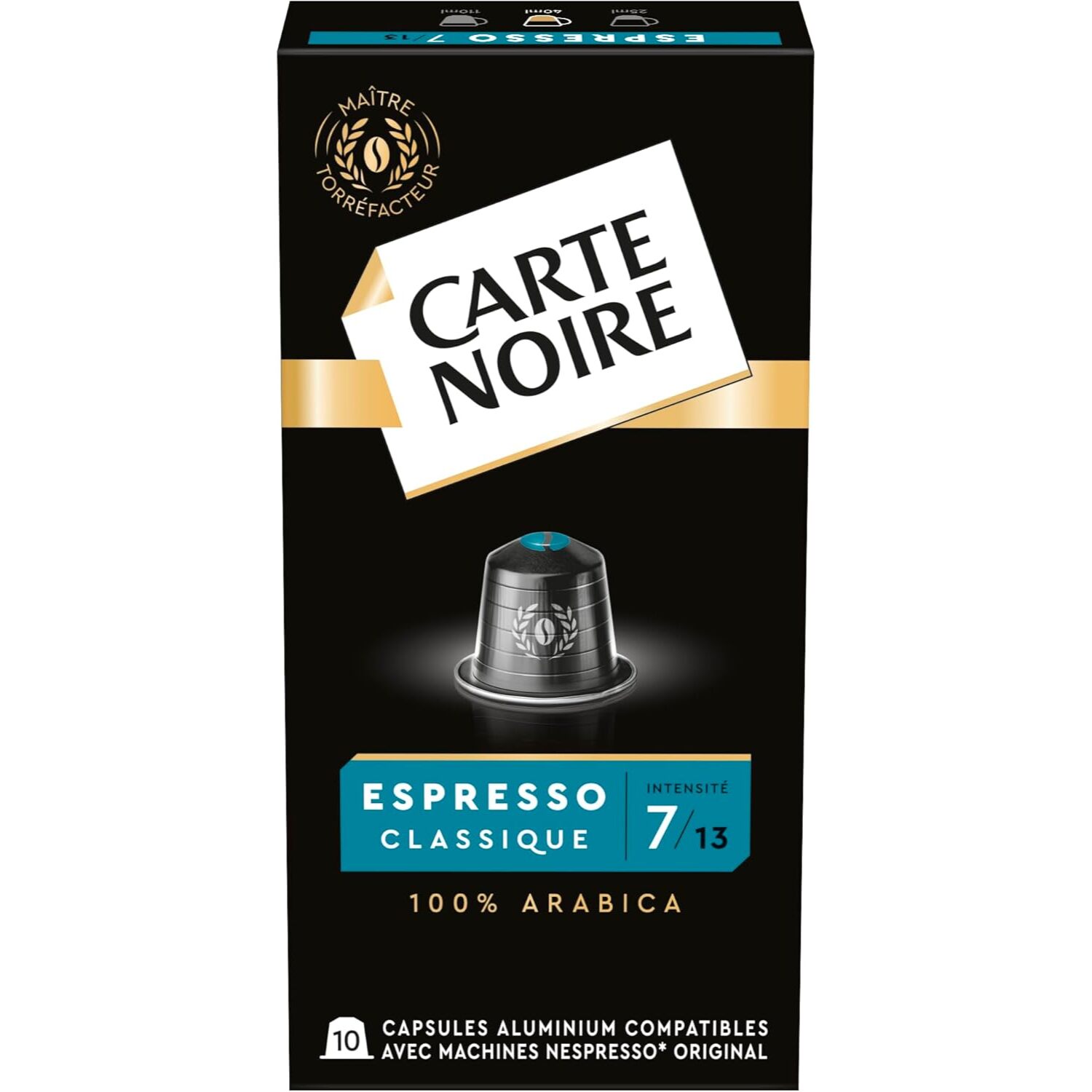 image-Espresso Classique n°7 x10 - Capsules compatibles Nespresso en aluminium