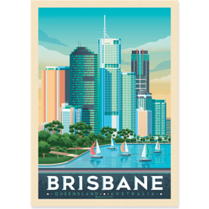 Affiche - Brisbane - Olahoop Travel Posters