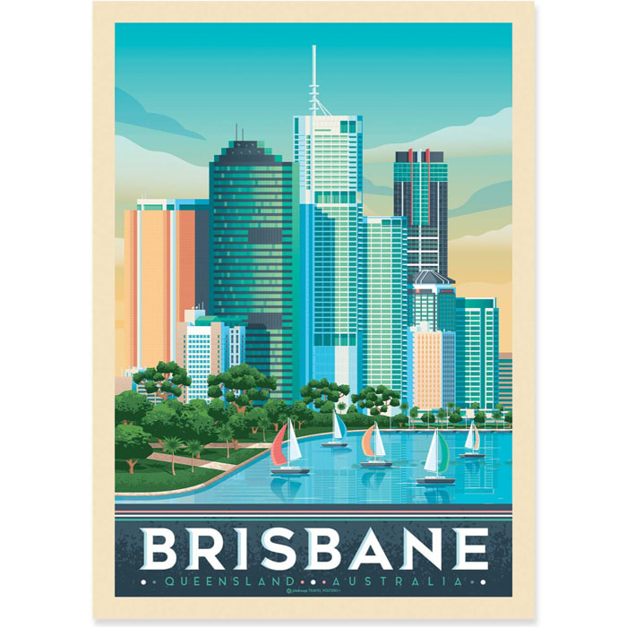 Affiche - Brisbane - Olahoop Travel Posters