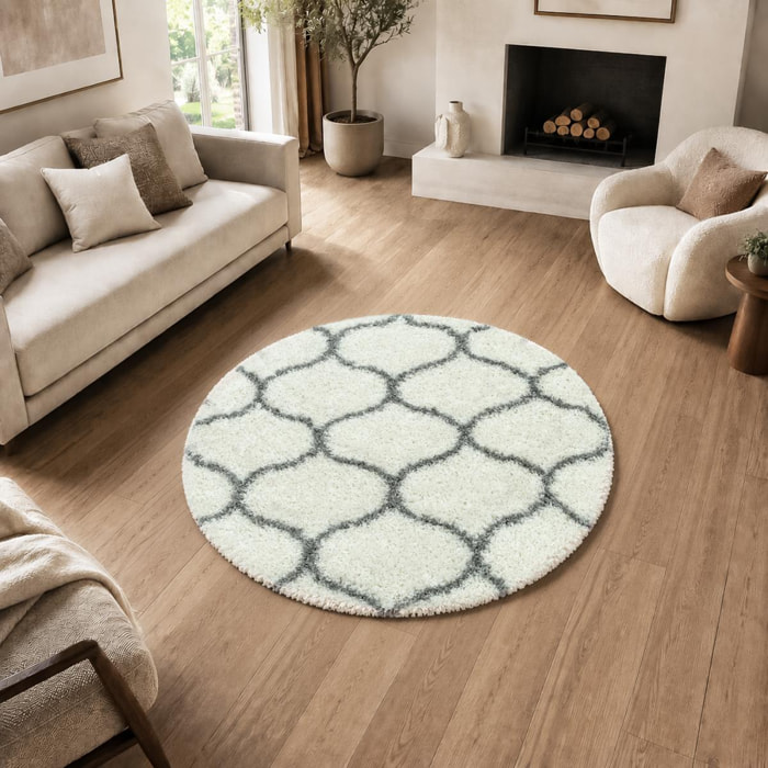 Tapis shaggy tissé motif scandinave SANI