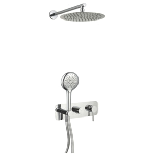 Colonne de douche mécanique encastré PAINI Cox chromé + douchette 3 jets + corps encastré