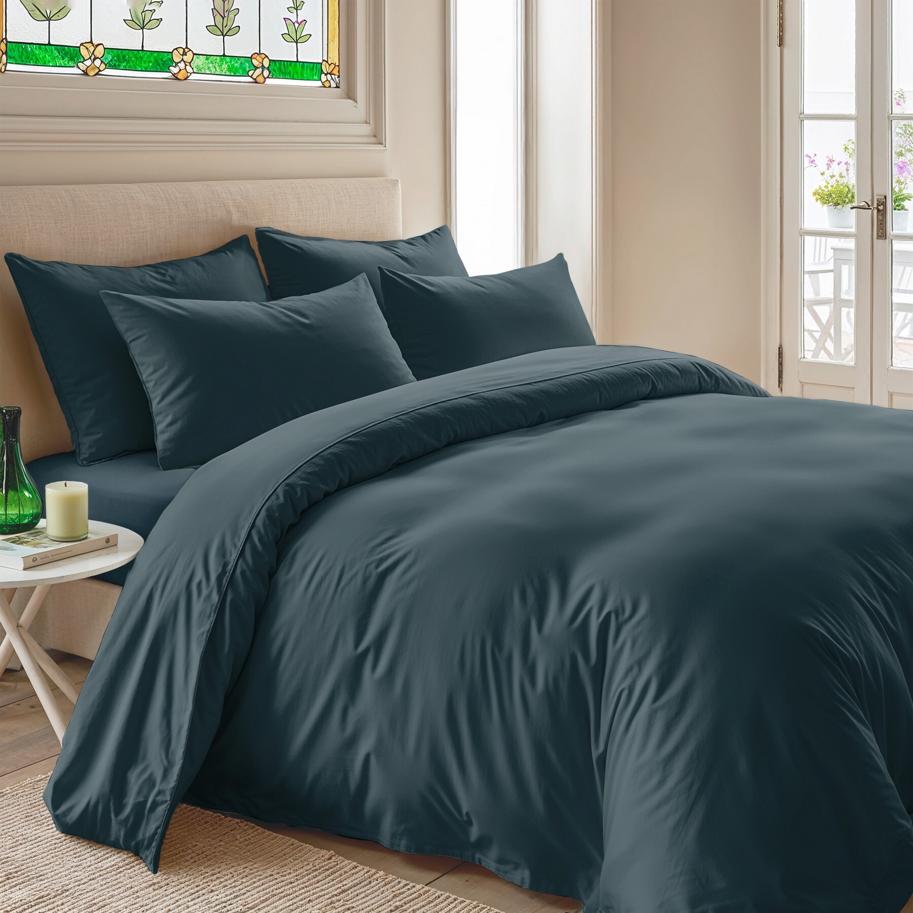 Funda nórdica sakura petroleo