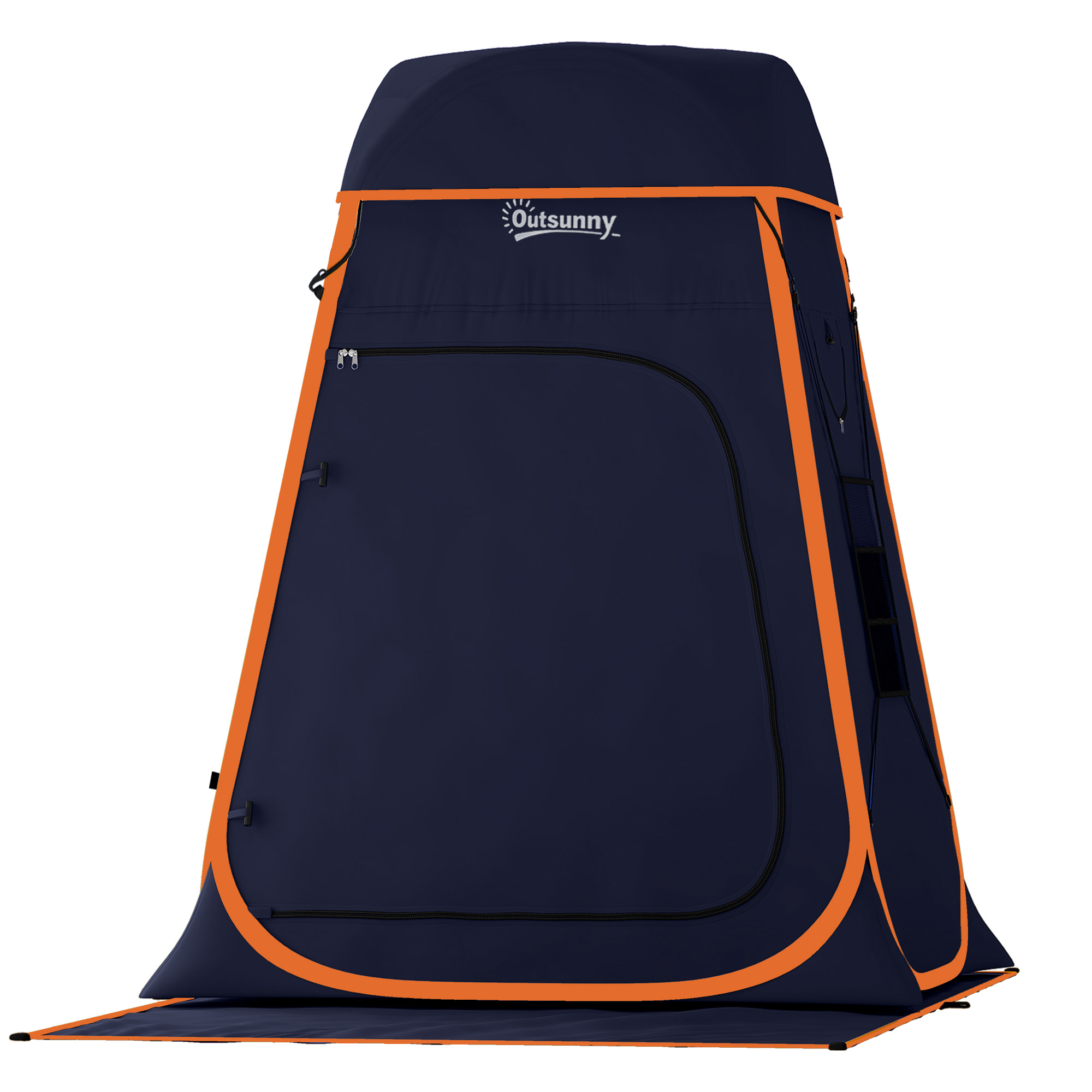 Tente de douche camping pop up toit amovible polyester bleu foncé