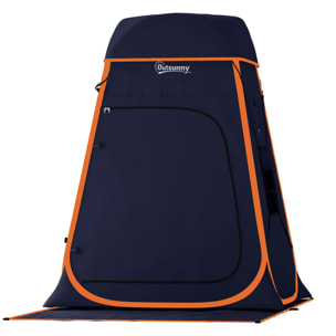 Tente de douche camping pop up toit amovible polyester bleu foncé