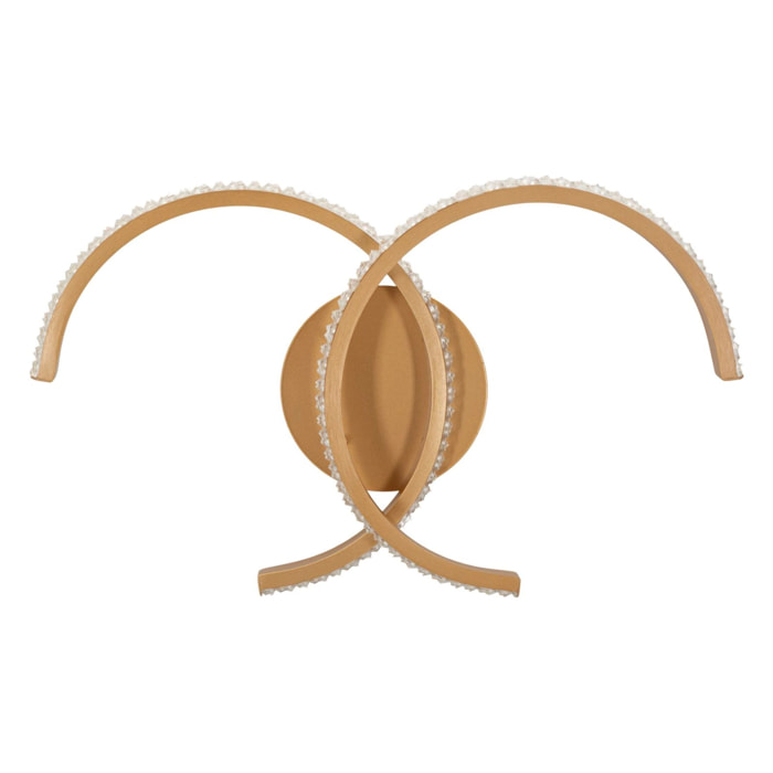 LAMPADA DA MURO LED DOUBLE C CM 41X8,5X24 (LUCE CON 3 TEMPERATURE DI COLORE)