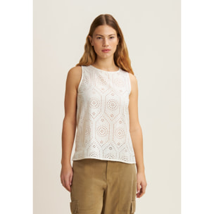 Canotta con fondo svasato e fronte Sangallo