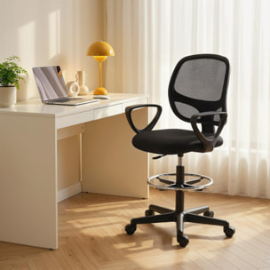 Chaise bureau ergonomique hauteur réglable tissu en maille noir