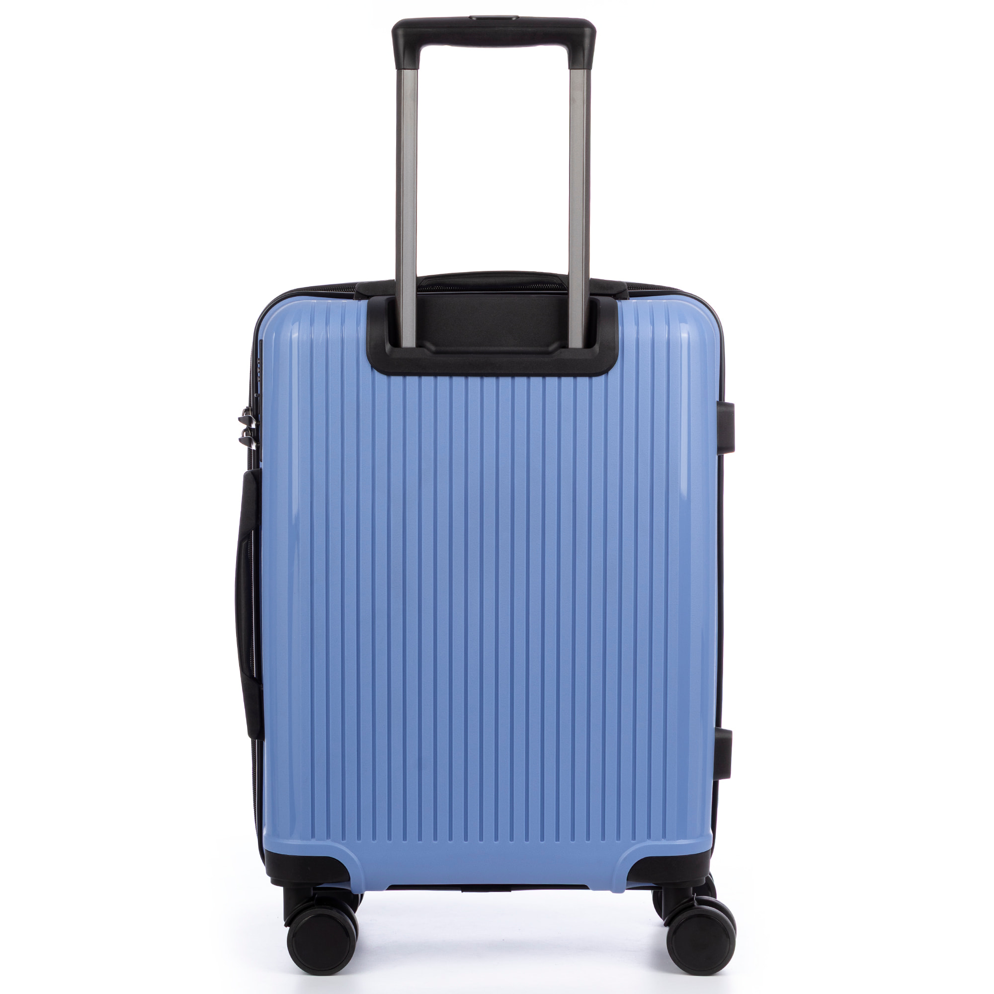 Set di 3 valigie Trolley, in materiale leggero PP resistente alla rottura. Chiusura TSA numerica, 4 ruote doppie girevoli a 360°.