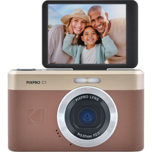 Appareil photo Compact KODAK Pixpro C1 Maron + Micro SD 16Go