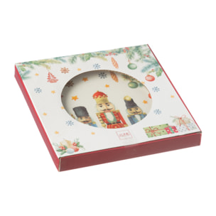 J-Line assiette Rond Casse-Noisette - céramique - blanc - small - boîte cadeau