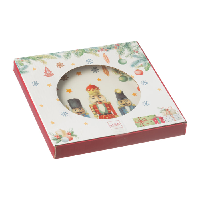 J-Line assiette Rond Casse-Noisette - céramique - blanc - small - boîte cadeau