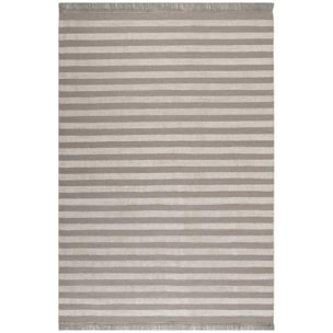 Tapis en Chanvre motif géométrique et coloris beige et taupe