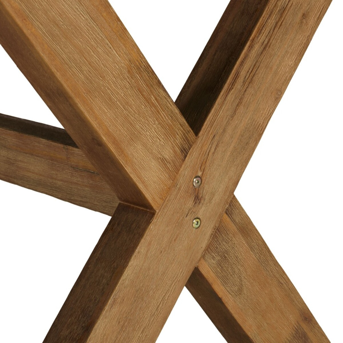 NESTOR - Ensemble table et bancs effet béton marron pieds en bois d'acacia