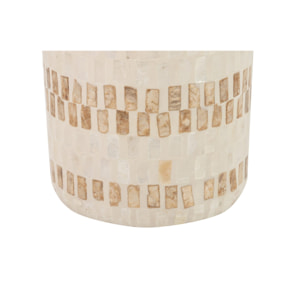 Paraguero Ceramica Capiz Blanco Dorado 21x21x50 Cm