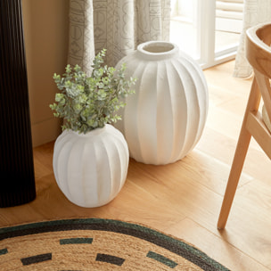 Vase boule "Amia" céramique blanc H28cm