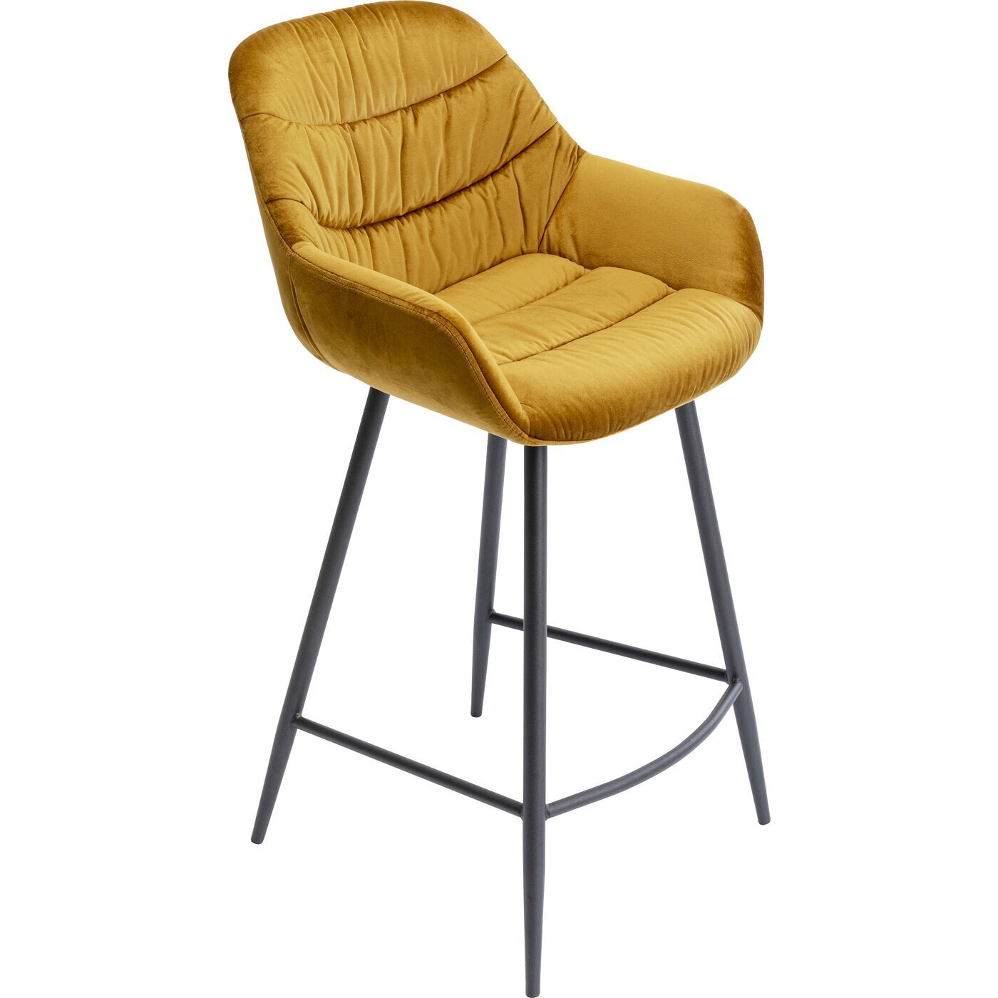 Tabouret de bar Bristol velours jaune Kare Design