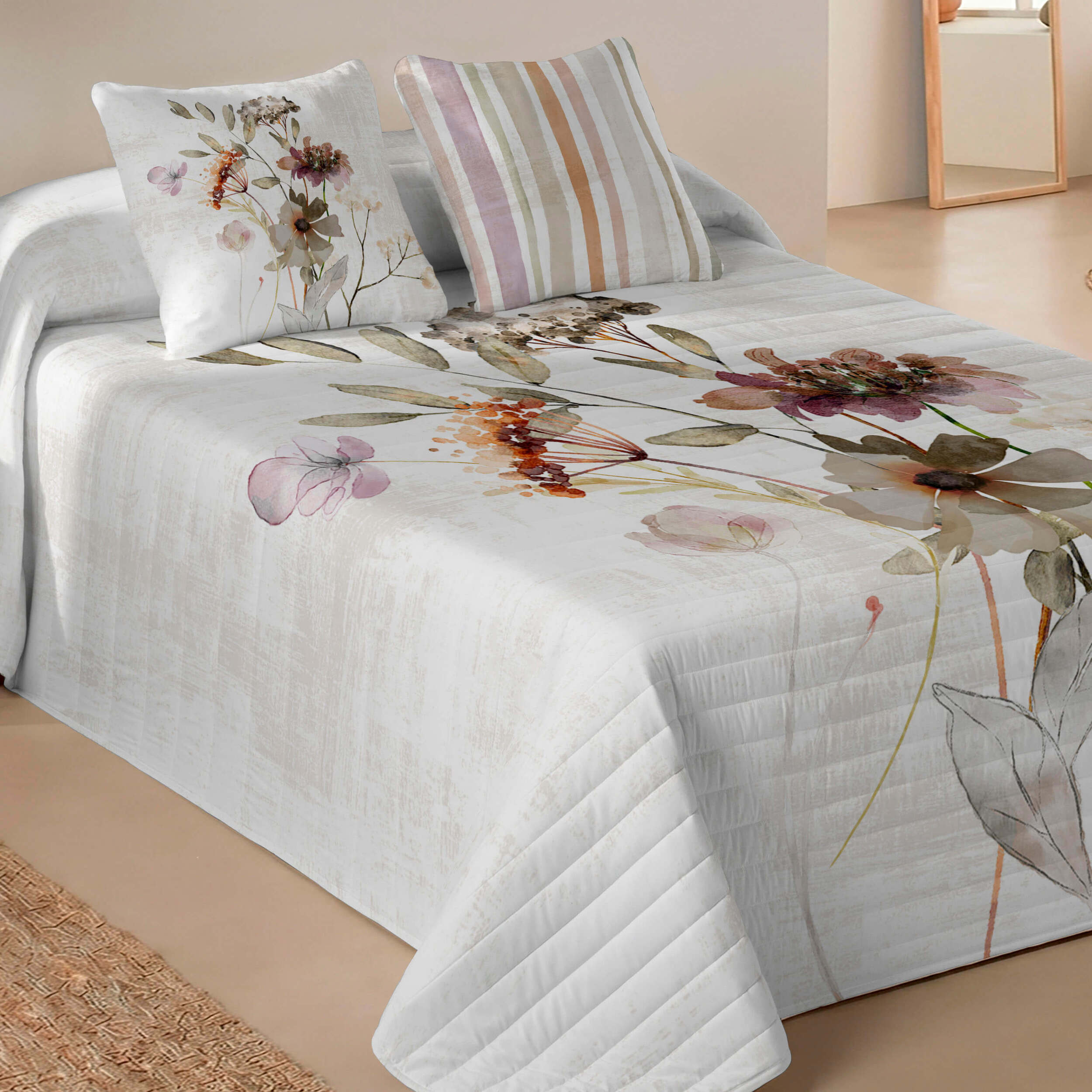 Colcha Bouti Estampada - 2/3 Piezas - 100% Poliéster - Microfibra - 70 gr/m² - Laurie