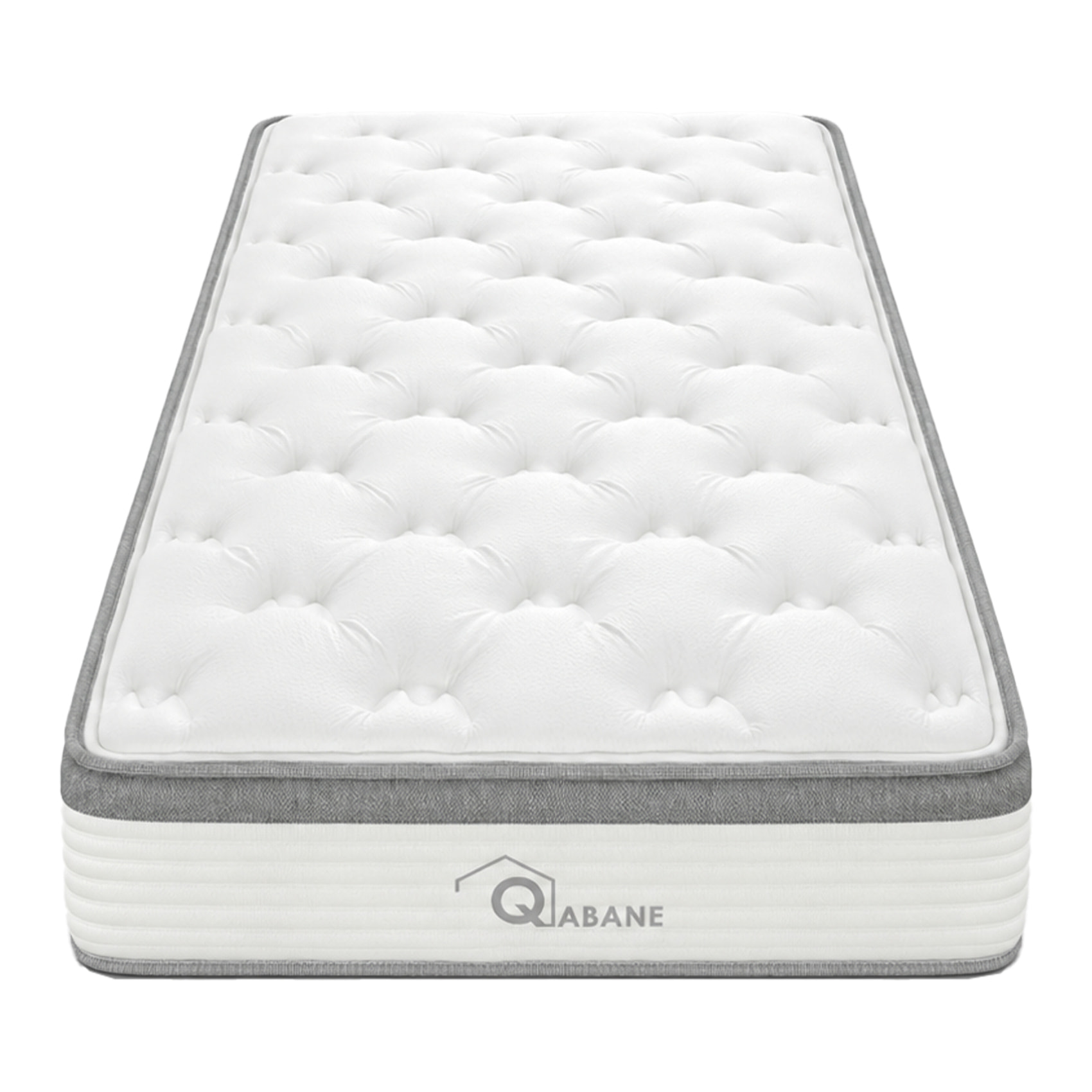 Matelas à ressorts ensachés de 25 cm en mousse - Blanc