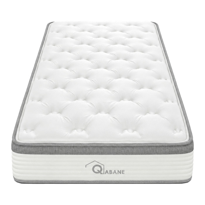 Matelas à ressorts ensachés de 25 cm en mousse - Blanc